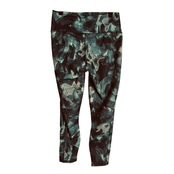 NWT Fabletics 7/8 Green, Black, Beige Powerhold Moisture-Wicking Leggings - Picture 1 of 12